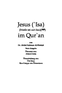 Jesus `Isa Friede Sei Mit Ihm Im Qur Rsquo An