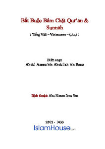 Bắt Buộc B aacute m Chặt Qur rsquo an amp Sunnah