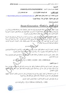 توليد البخار في معامل التصنيع الغذائي