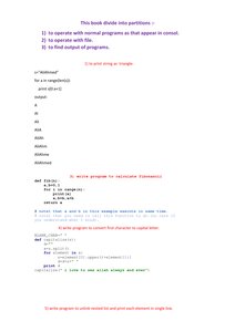 Some Programs In Python