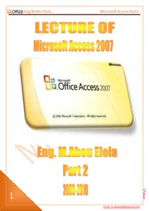 Explanation Of Access 2007 - Part Two