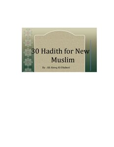 30 Hadith For New Muslim