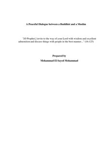 كتاب A Peaceful Dialogue between a Buddhist and a Muslim (حوار هادئ بين بوذي ومسلم (باللغة الإنجليزية) pdf