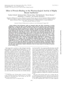 Effect of Protein Binding on the Pharmacological Activity of Highly Bound Antibiotics