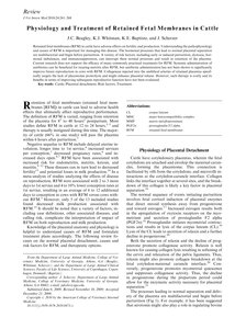 Physiology And Treatment Of Retained Fetal Membranes In Cattle