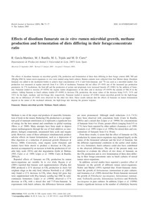 تأثير فومارات ثنائي الصوديوم على إنتاج الميثان لنمو الميكروبات في الكرش في المختبر وتخمير الوجبات الغذائية تختلف في نسبة تركيز العلف