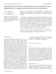 المعلمات الحركية الدوائية وتركيزات الحليب من الكيتوبروفين بعد تناوله كجرعة واحدة في الوريد للماعز المرضع