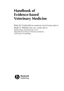 Handbook Of Evidence Based Veterinary Medecine
