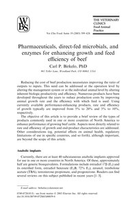 Pharmaceuticals, direct-fed microbials, and enzymes for enhancing growth and feed efficiency of beef cattle