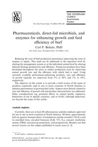 المستحضرات الصيدلانية والميكروبات التي تتغذى مباشرة ، والإنزيمات لتعزيز النمو وكفاءة تغذية الأبقار