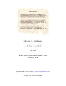 Commentaries On The Septuagint Version Of The Old Testament Notes On The Septuagint