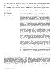الخصائص الحركية الدوائية والدوائية للميتوميديت في الترس (Scophthalmus maximus) والهلبوت (Hippoglossus hippoglossus)