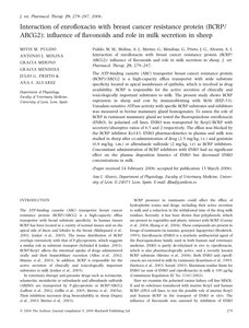 Interaction Of Enrofloxacin With Breast Cancer Resistance Protein (bcrp - Abcg2) Influence Of Flavonoids And Role In Milk Secretion In Sheep