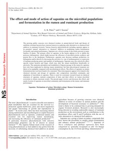 تأثير وطريقة عمل السابونين على التجمعات الميكروبية والتخمير في إنتاج الكرش والمجترات