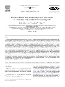 التفاعلات الدوائية والديناميكية الدوائية لحمض التولفيناميك والماربوفلوكساسين في الماعز