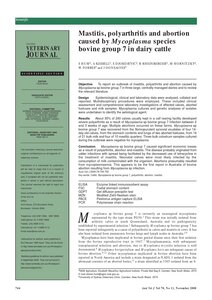 كتاب Mastitis, polyarthritis and abortion caused by Mycoplasma species bovine group 7 in dairy cattle pdf