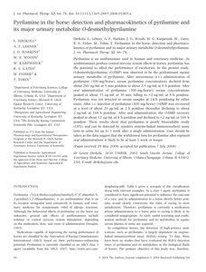 البيريلامين في الكشف عن الحصان والحرائك الدوائية للبيريلامين ومستقلبه البولي الرئيسي O-desmethylpyrilamine