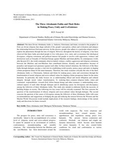 The Three Abrahamic Faiths And Their Roles In Making Peace Unity And Co Existence