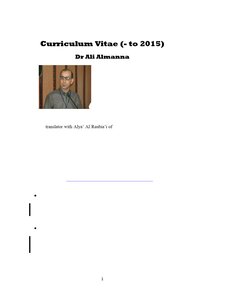 Dr. Ali Almanna Cv 2015 Ali Al-manna's Biography