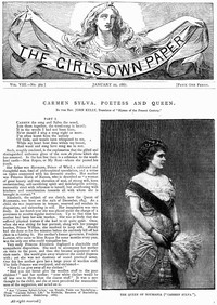 ورقة الفتاة الخاصة ، المجلد. الثامن ، العدد 369 ، 22 يناير 1887  