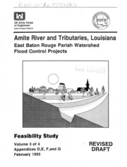 نهر أميت وروافده ، لويزيانا ، مستجمعات المياه في أبرشية إي بي آر ، مشاريع التحكم في الفيضانات ، دراسة جدوى ، الإصدار 3  