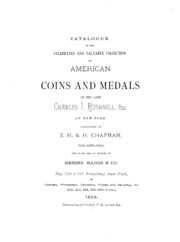 كتالوج المجموعة الشهيرة والقيمة من العملات والميداليات الأمريكية للراحل تشارلز آي بوشنيل ، من نيويورك  