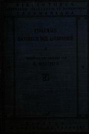 Des Claudius Ptolemäus Ha ndbuch Der Astronomie .. 