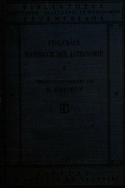 Des Claudius Ptolemäus Ha ndbuch Der Astronomie .. ارض الكتب