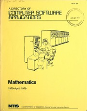 دليل تطبيقات برمجيات الحاسب: الرياضيات 1970-أبريل 1979  ارض الكتب