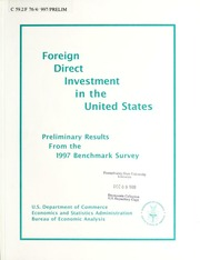 الاستثمار الأجنبي المباشر في الولايات المتحدة: النتائج الأولية من مسح عام 1997 المعياري  