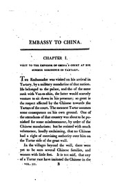 حساب أصيل لسفارة من ملك بريطانيا العظمى إلى إمبراطور الصين ؛ بما في ذلك الملاحظات السريعة التي تم إجراؤها ، والمعلومات التي تم الحصول عليها من السفر عبر تلك الإمبراطورية القديمة ، وميناء صغير من Tarta 