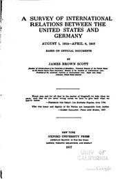 مسح للعلاقات الدولية بين الولايات المتحدة وألمانيا ، 1 أغسطس 1914 - 6 أبريل 1917 ، بناءً على وثائق رسمية  