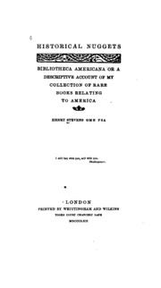 شذرات تاريخية: Bibliotheca Americana ، أو وصف وصفي لمجموعتي من الكتب النادرة المتعلقة بأمريكا  