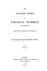 الأعمال الإنجليزية  لتوماس هوبز المجلد السابع  ارض الكتب