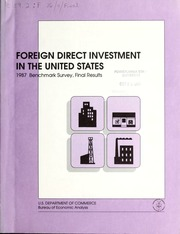 الاستثمار الأجنبي المباشر في الولايات المتحدة: مسح عام 1987 ، النتائج النهائية  