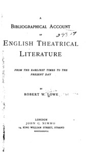 حساب ببليوغرافي للأدب المسرحي الإنجليزي من أقدم العصور حتى يومنا هذا  