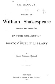 فهرس أعمال ويليام شكسبير ، الأصل والمترجم: مجموعة بارتون ...  