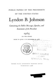 ليندون جونسون [مورد إلكتروني]: 1965 (في كتابين): يحتوي على رسائل عامة وخطب وبيانات الرئيس  