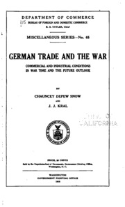 التجارة الألمانية والحرب: الظروف التجارية والصناعية في زمن الحرب ...  ارض الكتب