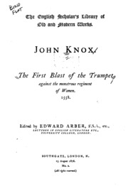 download book the first blast of the trumpet against the monstrous regiment of women pdf Noor Library